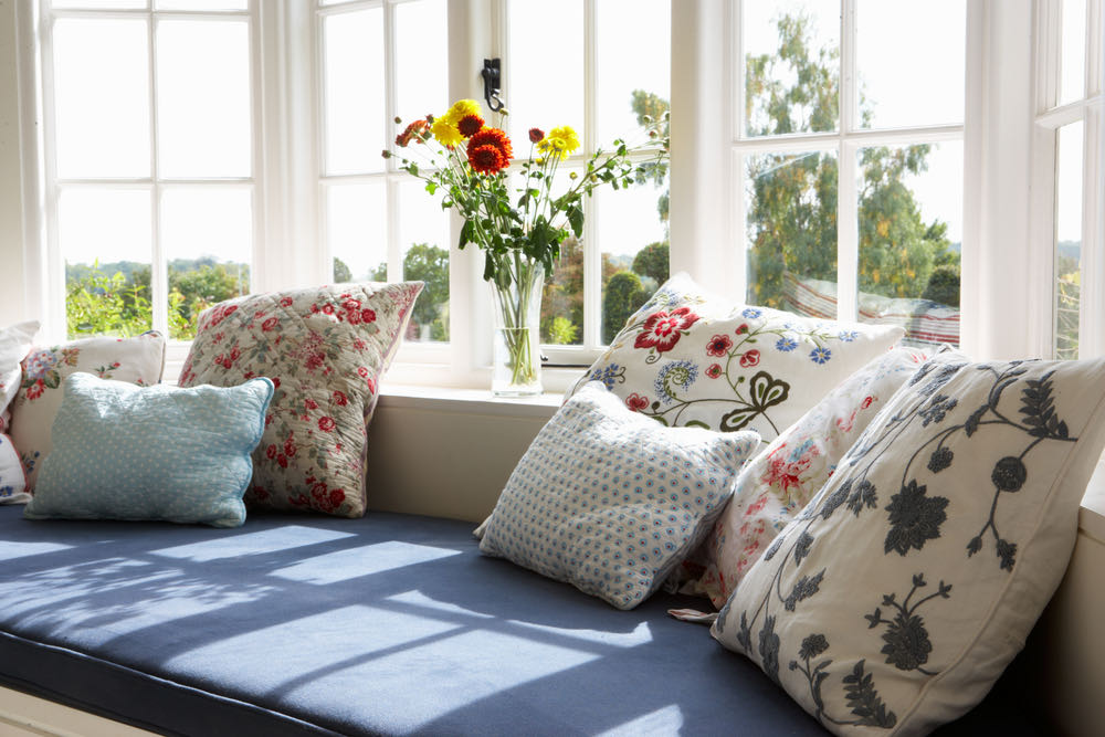white bay windows